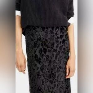 Ann Taylor Black Floral Skirt size 12